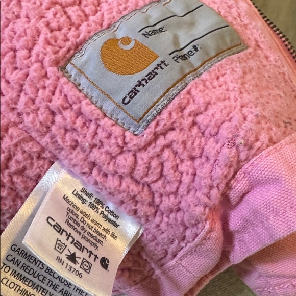 Carhartt Baby Girl Barbie Pink Shearling Lined Jacket 6 (Months) - Picture 6 of 8